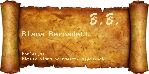 Blana Bernadett névjegykártya